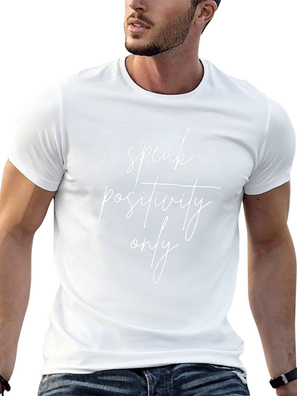 Speak Positivity Only Black Graphic Tee