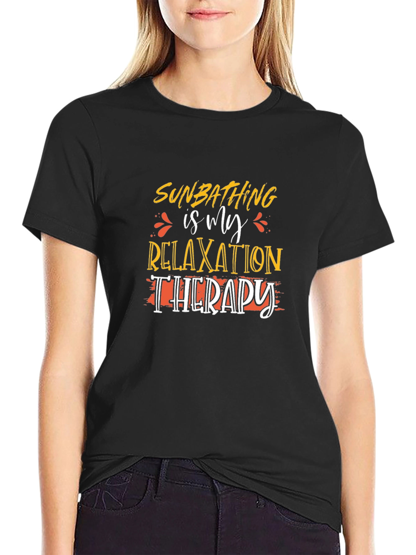 Sunbathing Relaxation Therapy Black T-Shirt