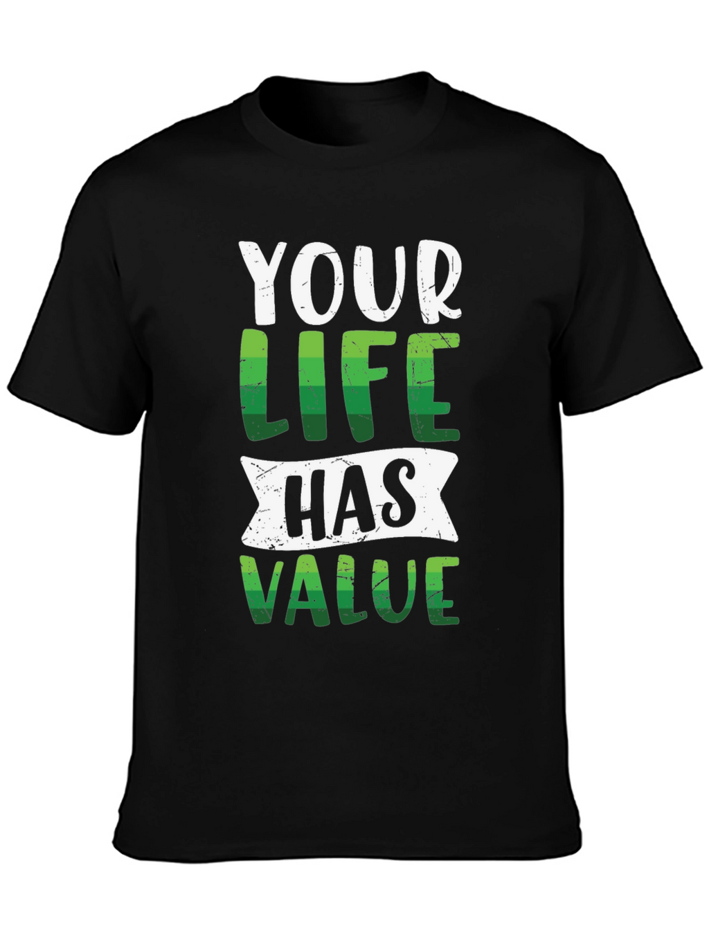 Your Life Has Value Graphic Tee - Black