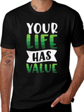 Your Life Has Value Graphic Tee - Black