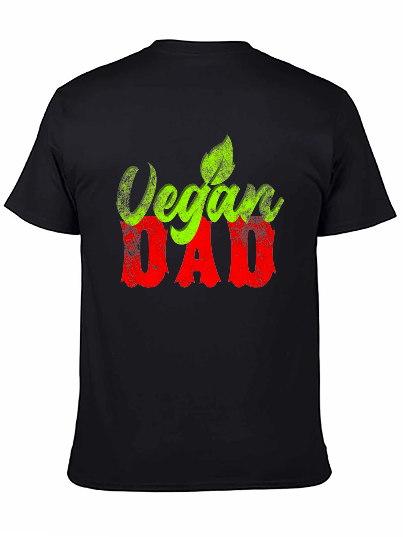 Vegan Dad T-Shirt - Green and Red Graphic Tee