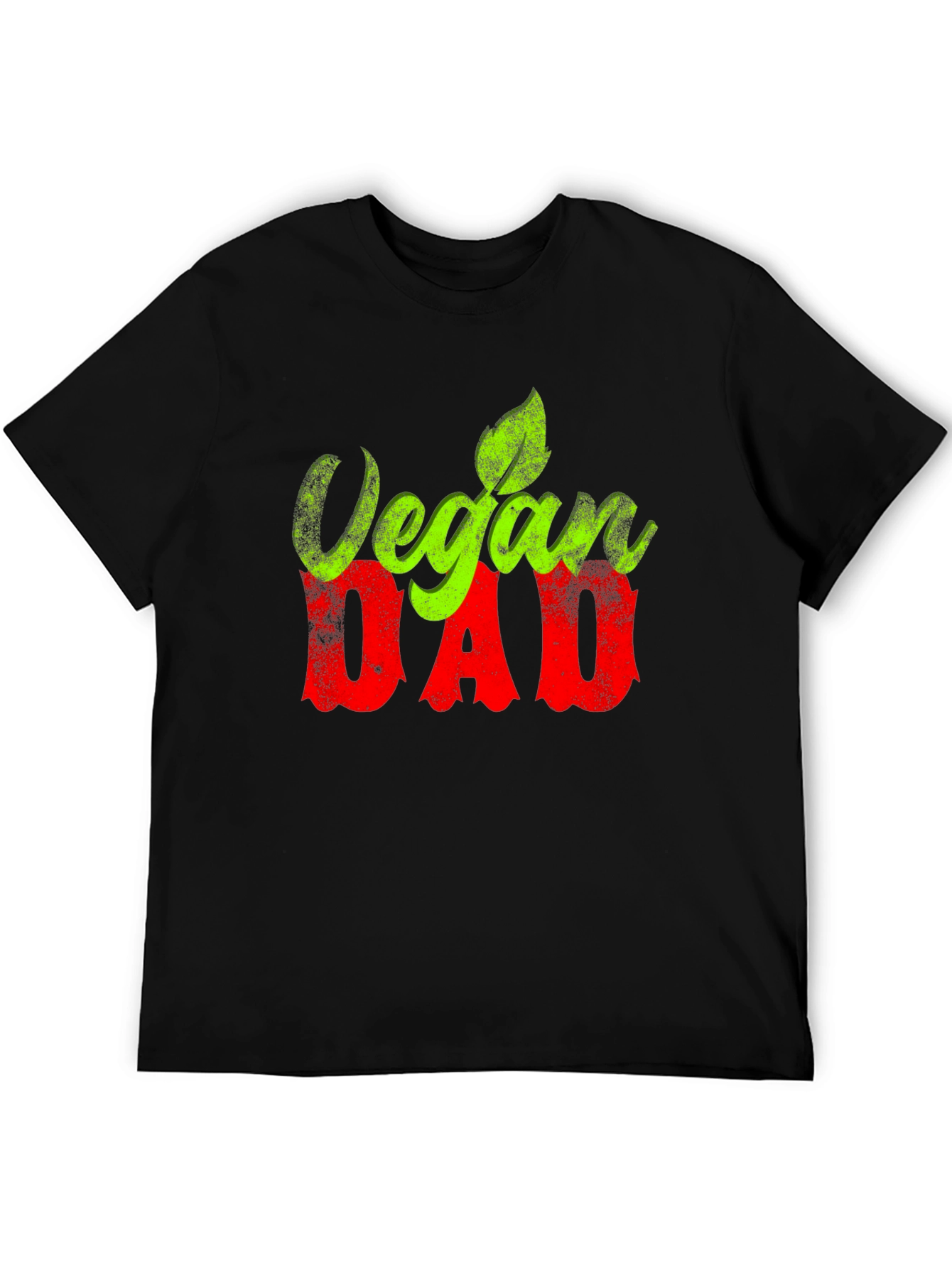 Vegan Dad T-Shirt - Green and Red Graphic Tee