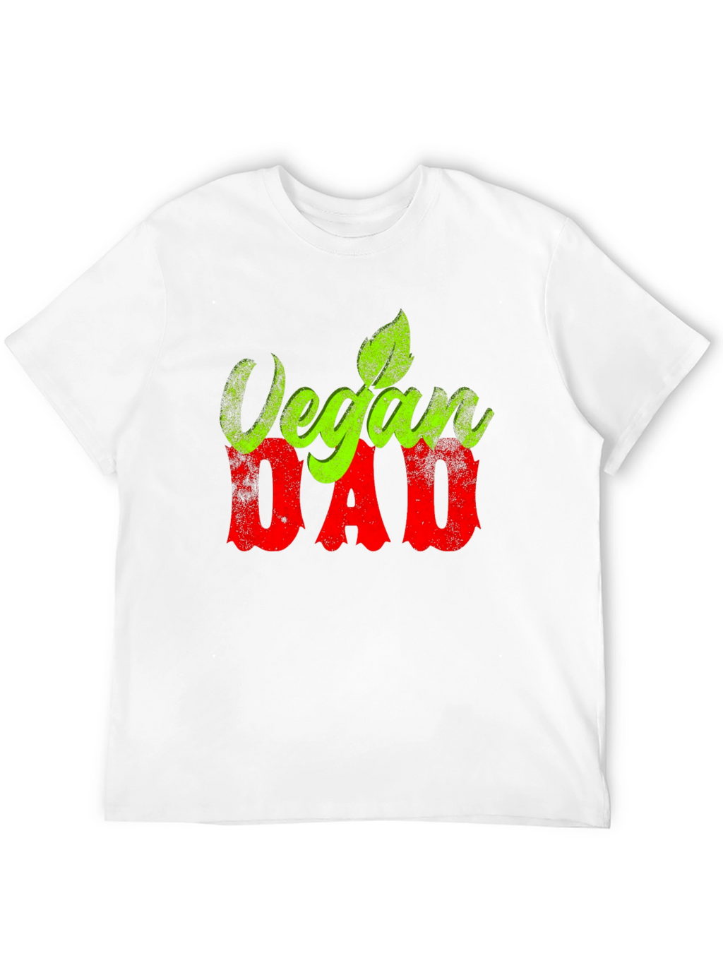 Vegan Dad T-Shirt - Green and Red Graphic Tee