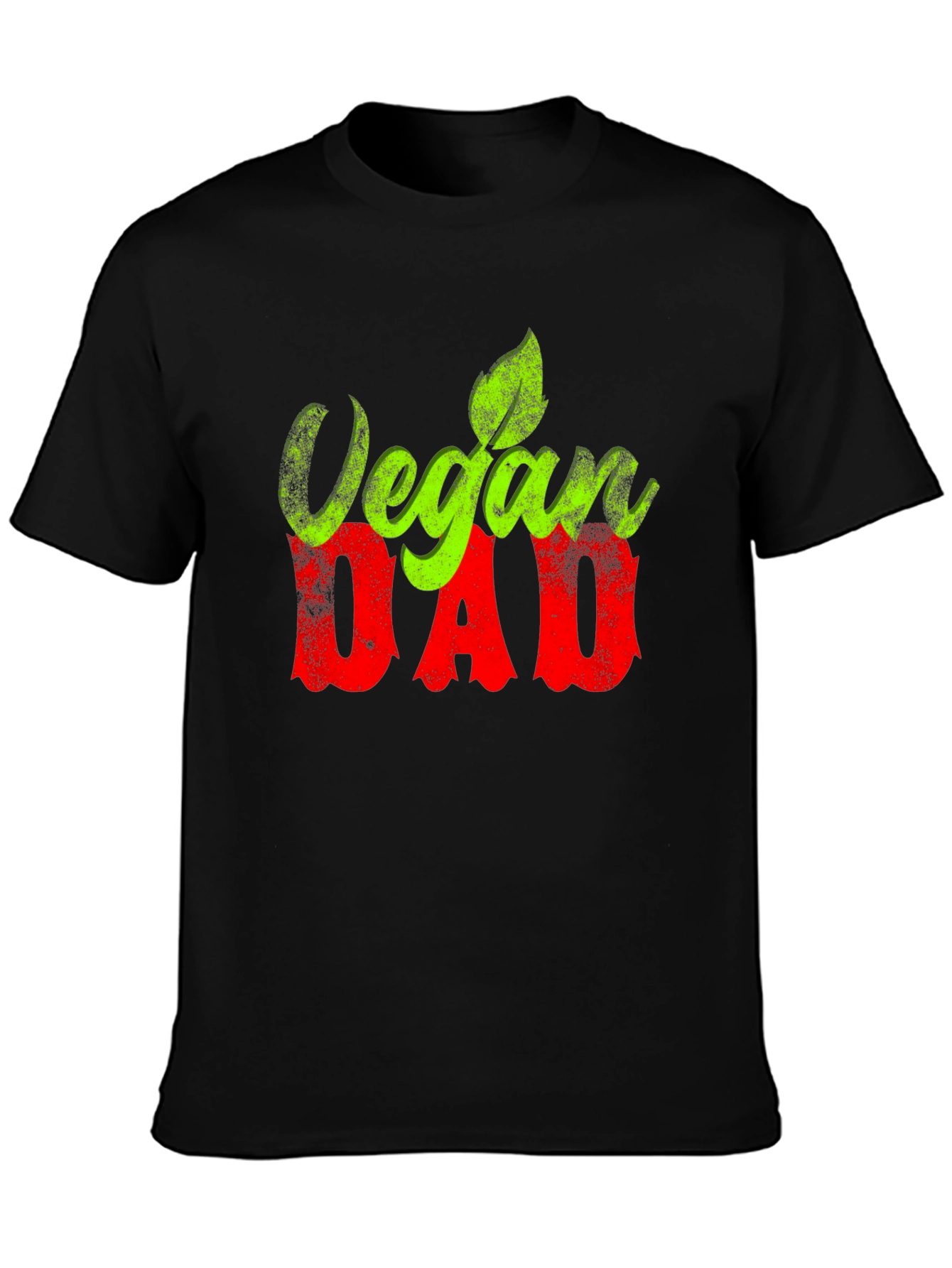 Vegan Dad T-Shirt - Green and Red Graphic Tee