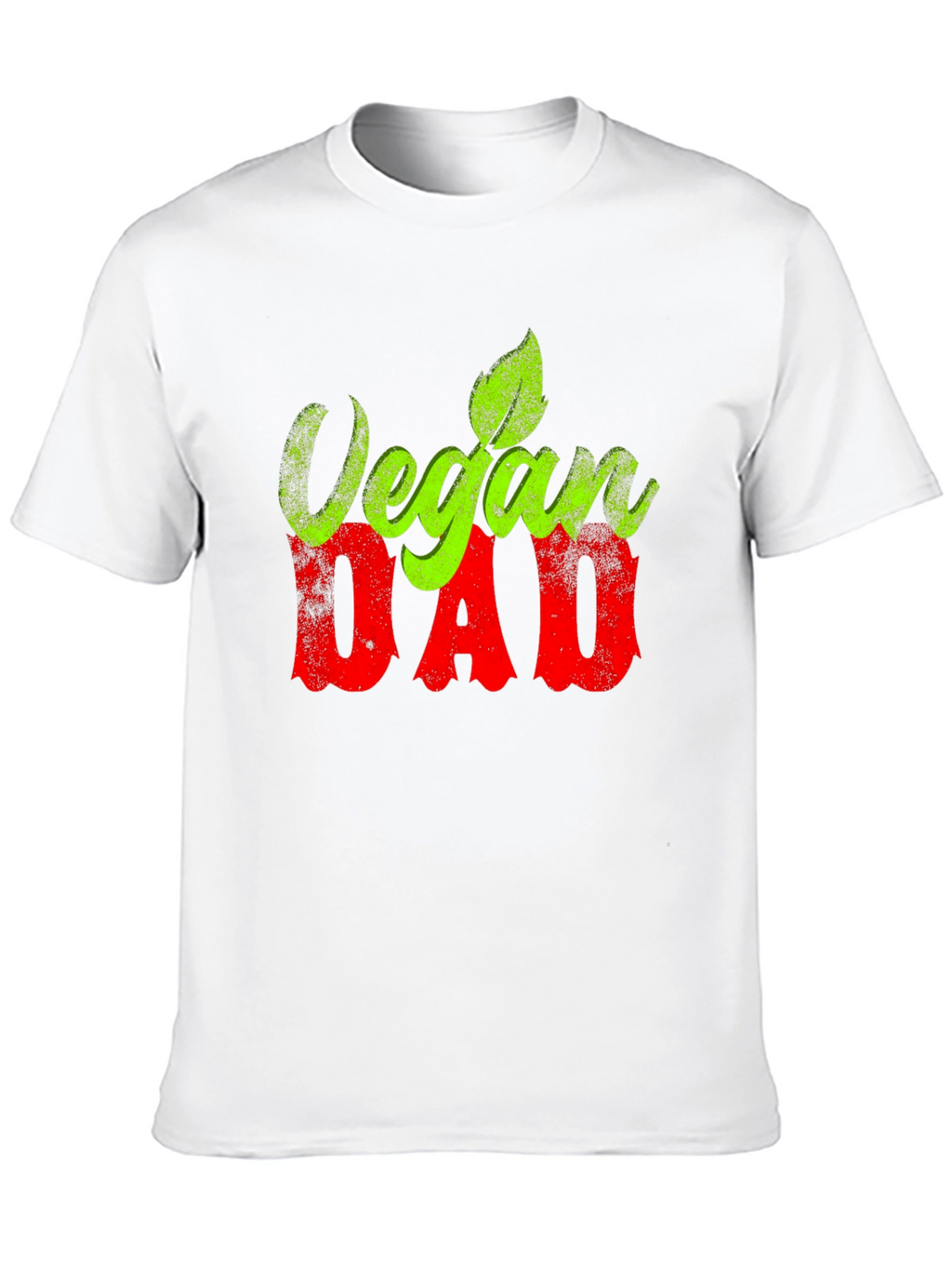Vegan Dad T-Shirt - Green and Red Graphic Tee