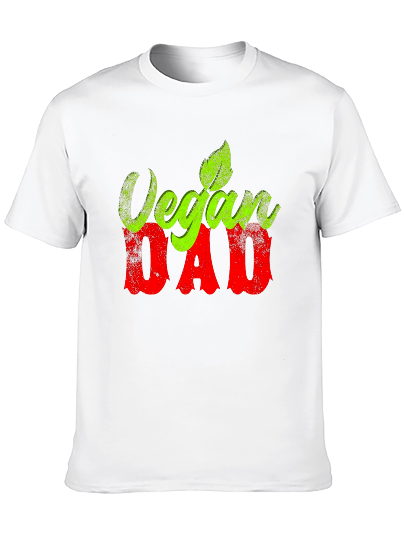 Vegan Dad T-Shirt - Green and Red Graphic Tee