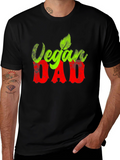 Vegan Dad T-Shirt - Green and Red Graphic Tee