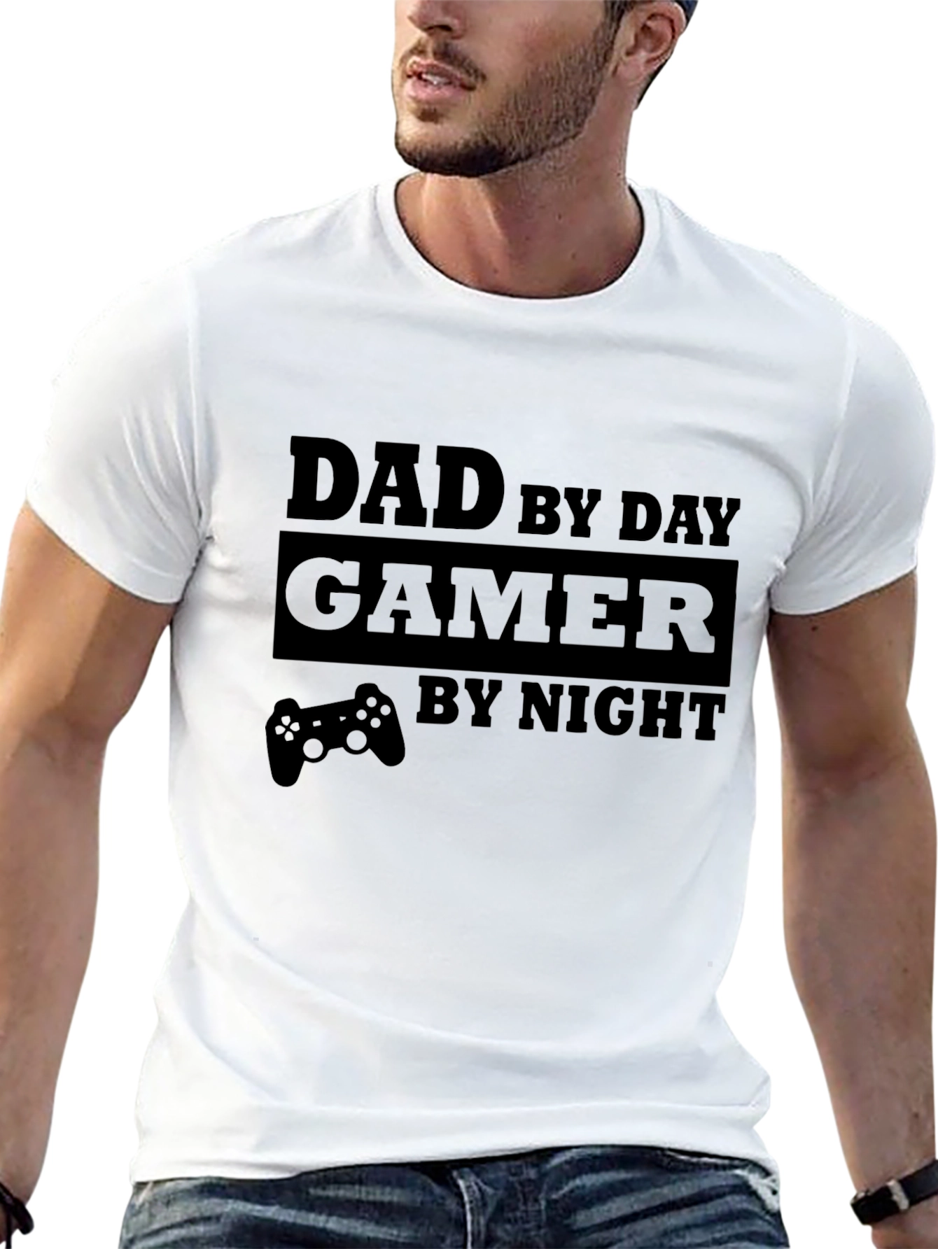 Dad by Day Gamer by Night Graphic T-Shirt