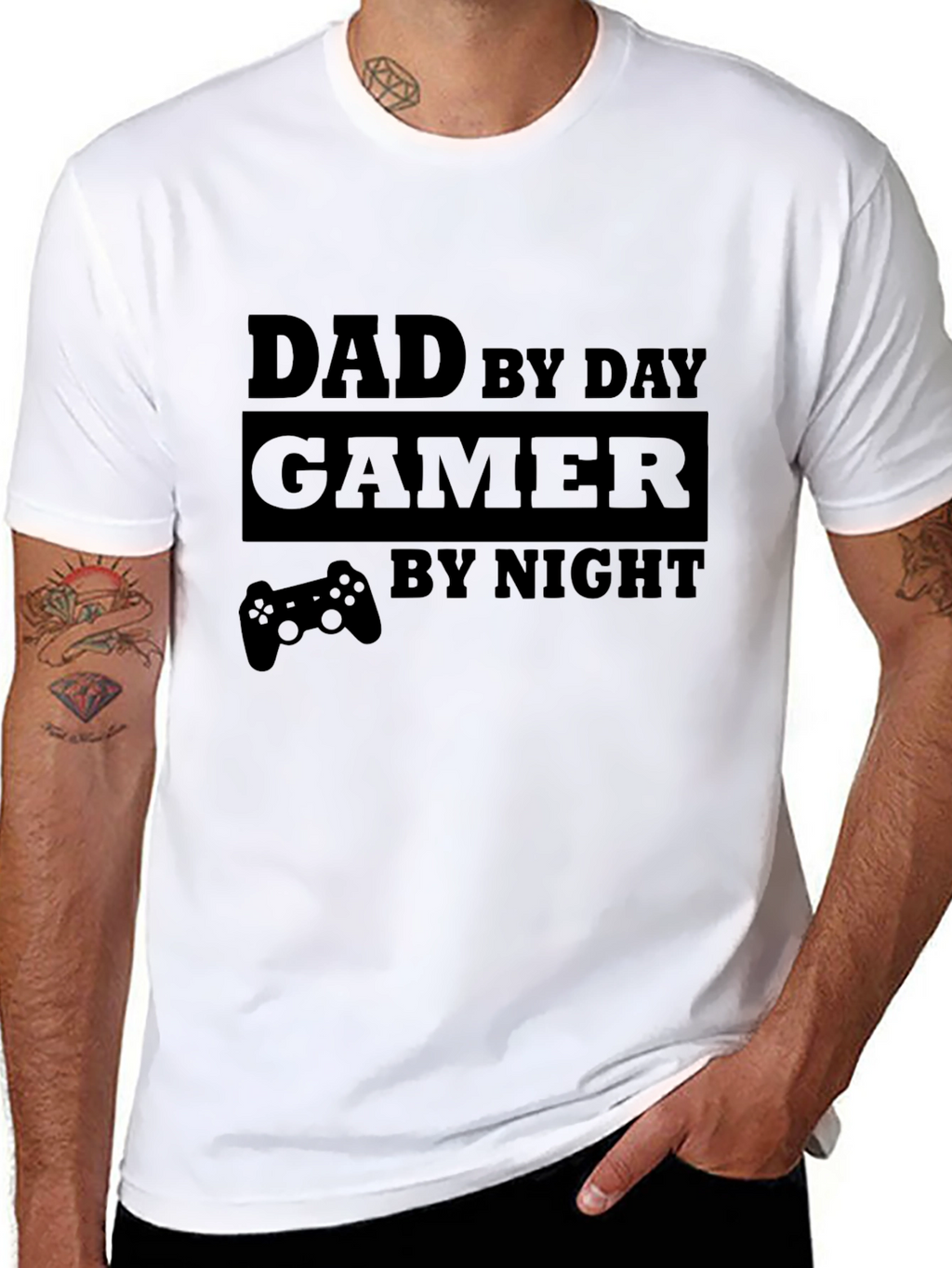 Dad by Day Gamer by Night Graphic T-Shirt