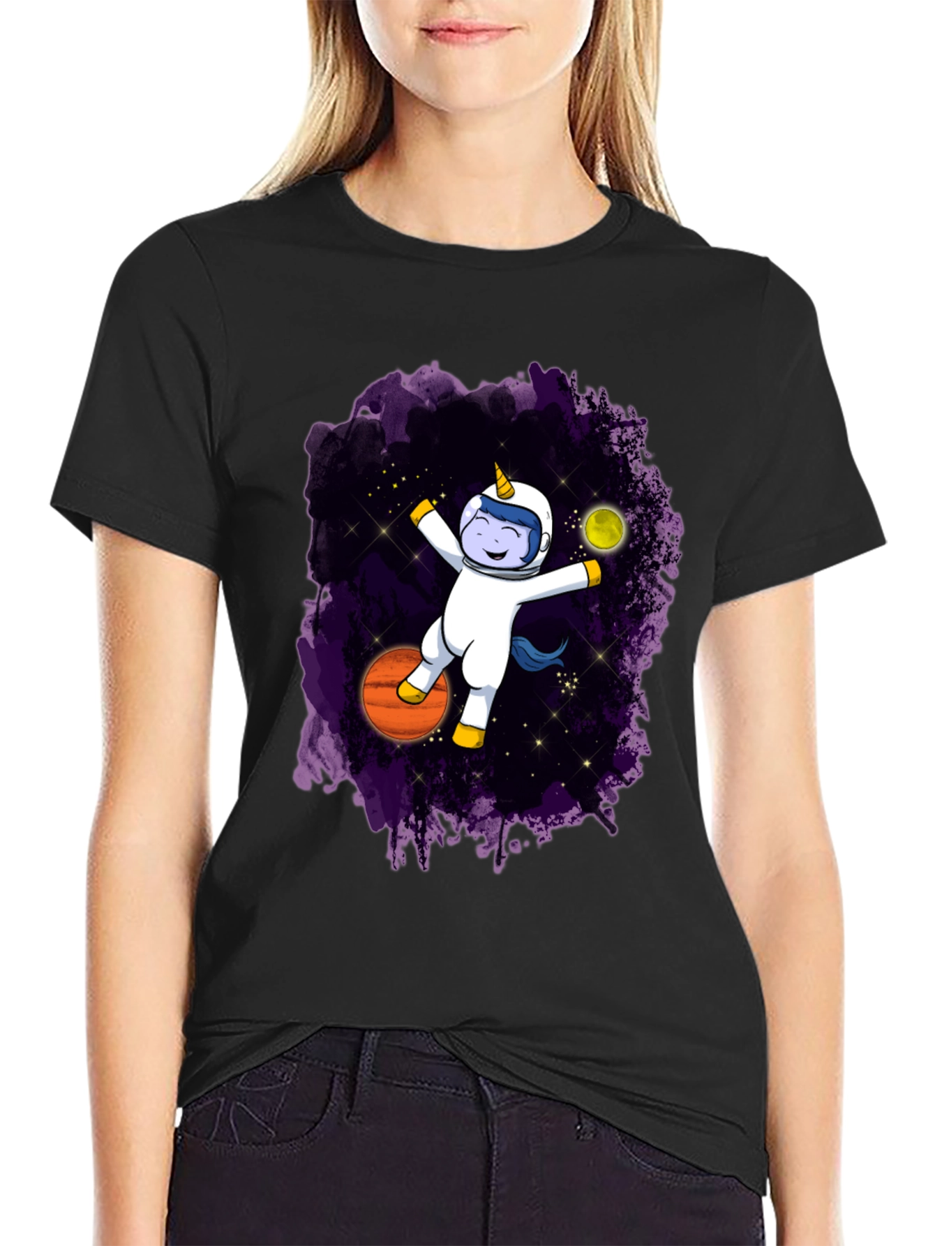 Astronaut Unicorn Graphic T-Shirt - Galaxy Space Design