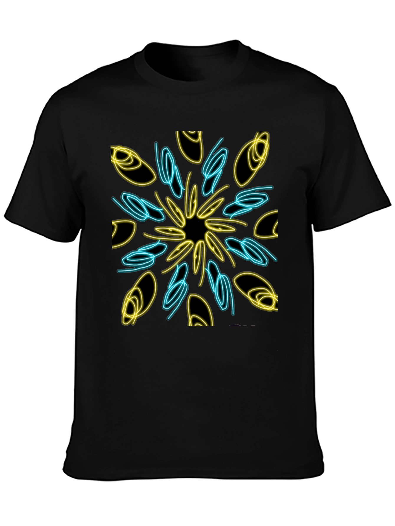 Modern Abstract Art Graphic Tee - Black