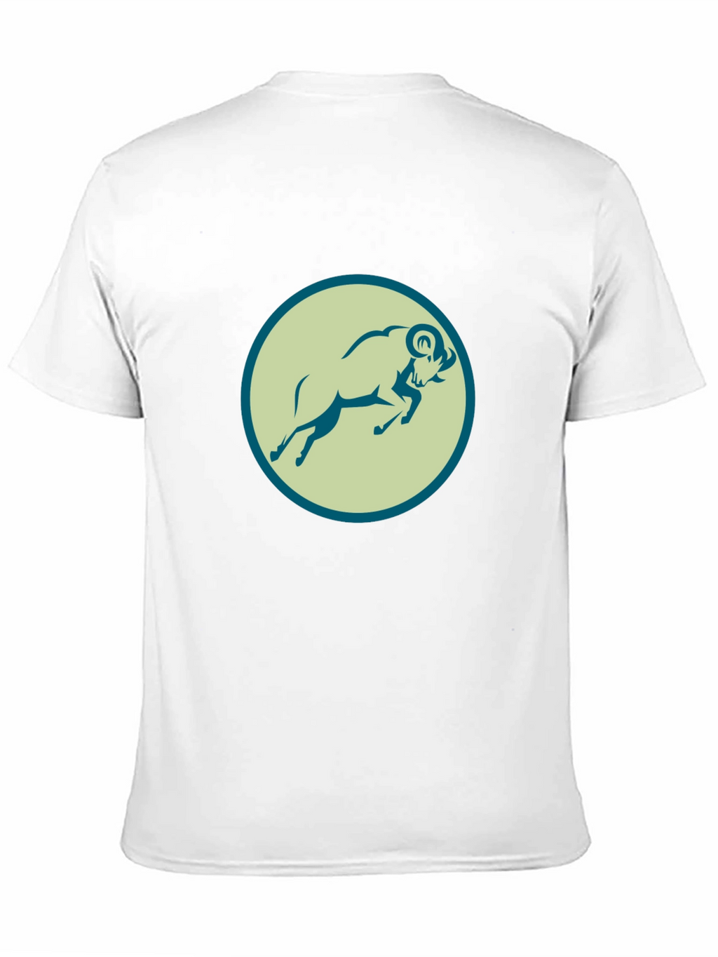 Black Tee with Ram Graphic Print