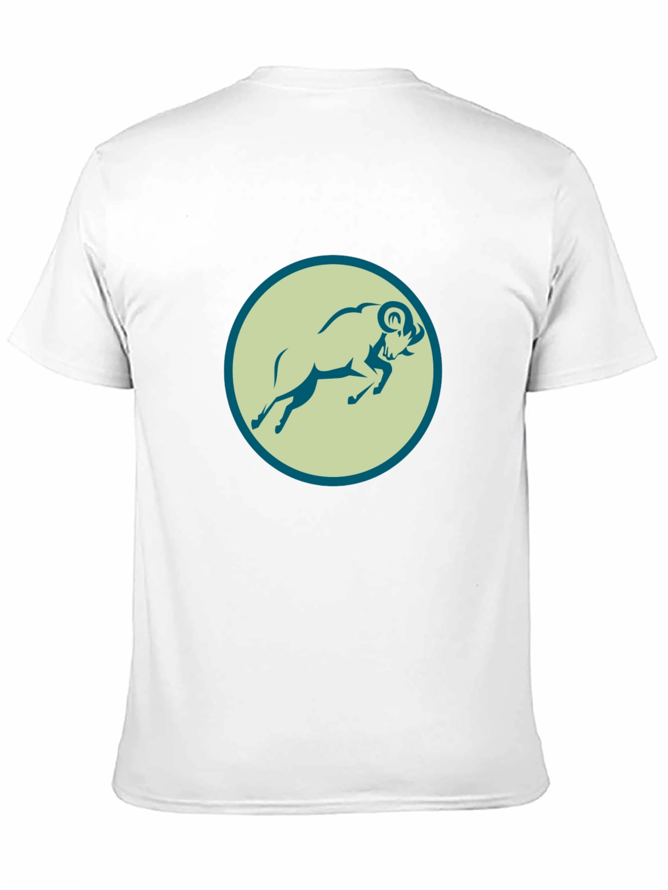 Black Tee with Ram Graphic Print