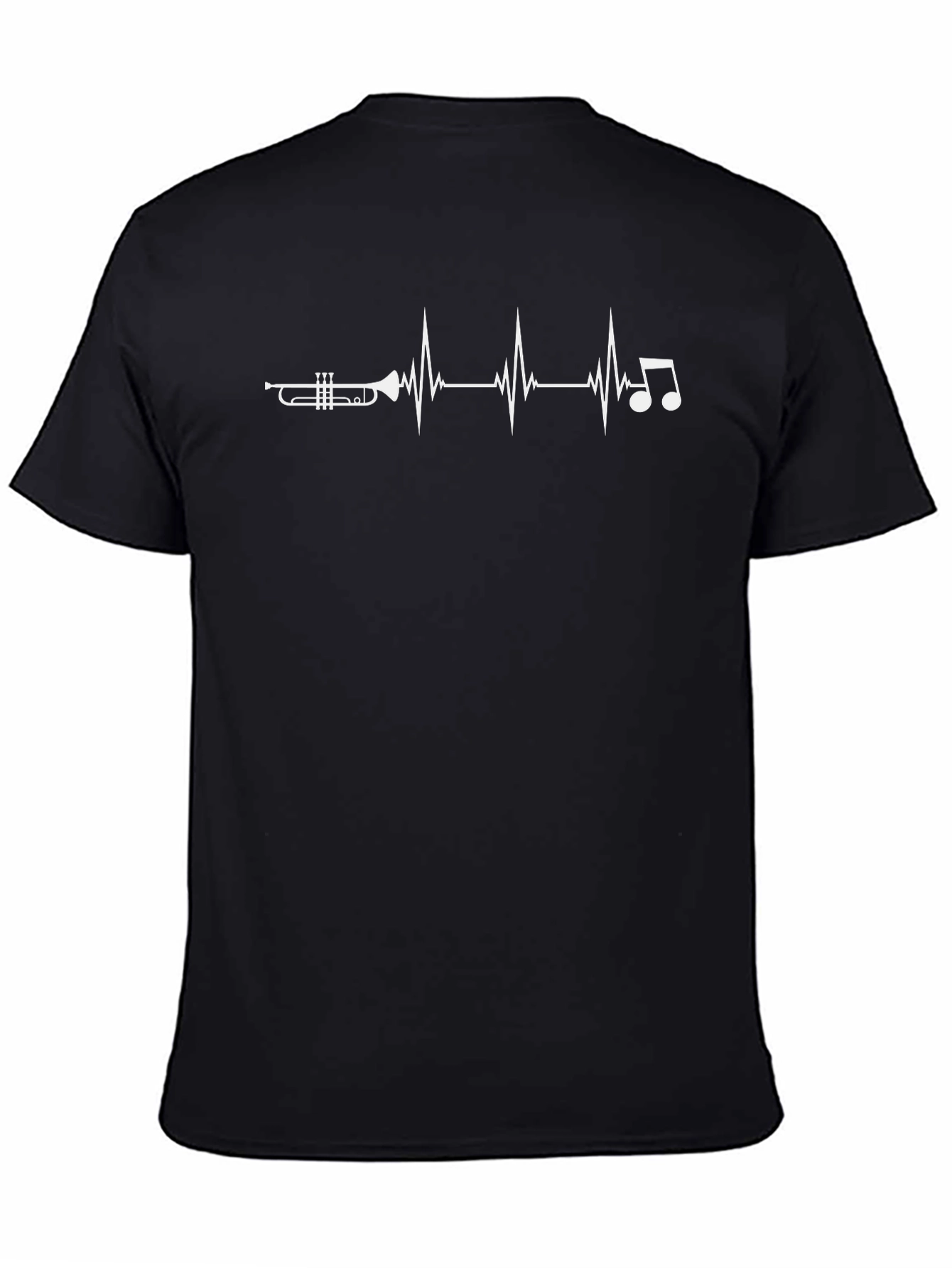 Trumpet Heartbeat Music T-Shirt - Black