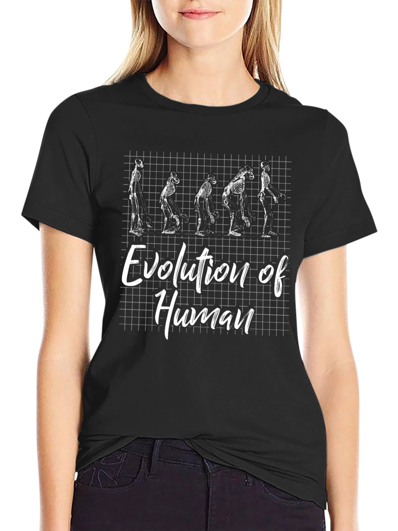 Evolution of Human Skeleton Graphic T-Shirt