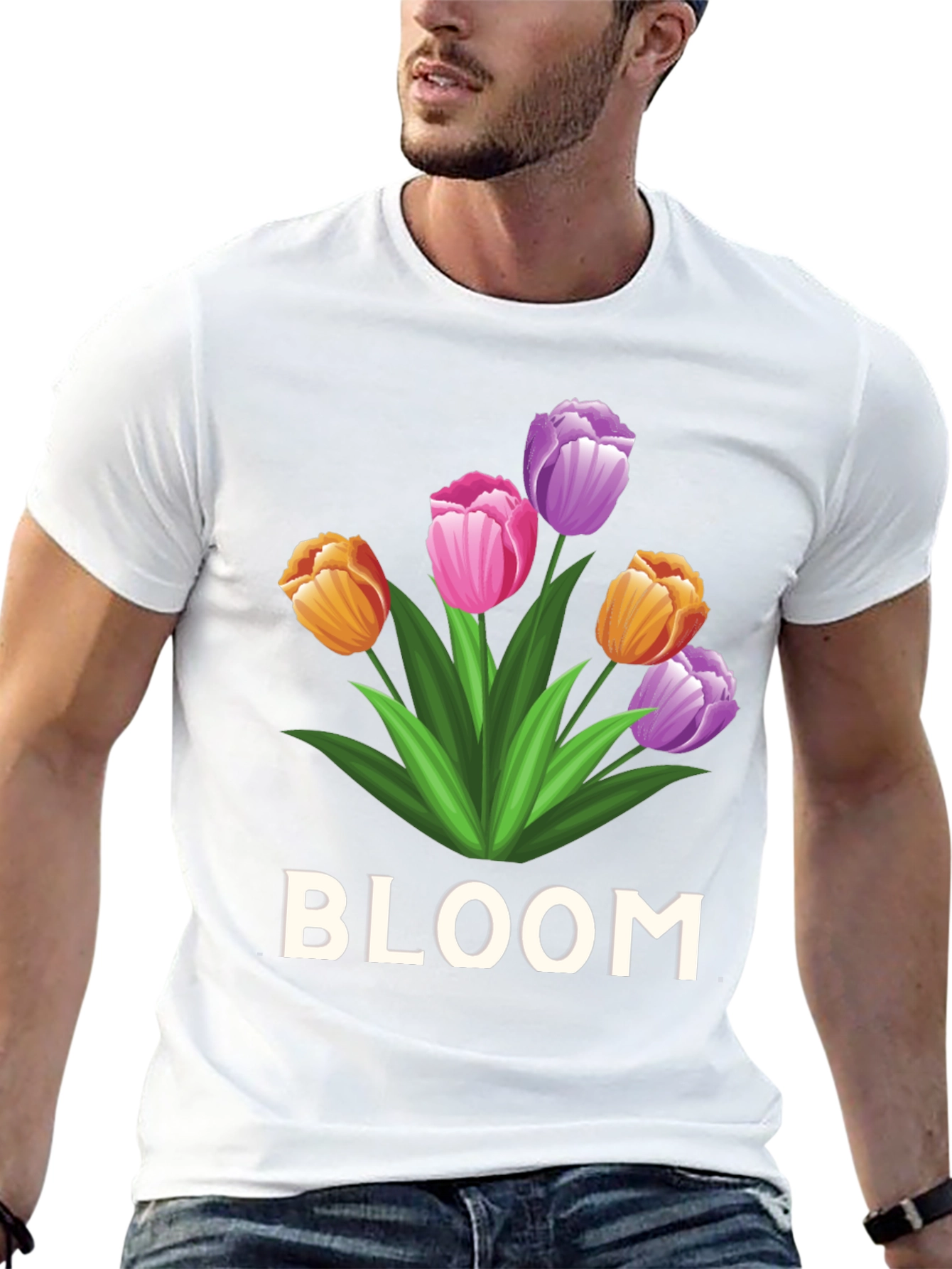 Bloom Flower Graphic Tee - Unisex Black T-Shirt