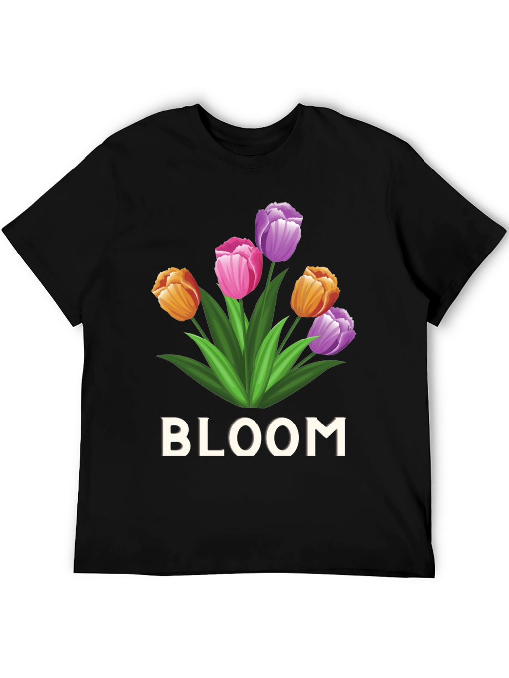 Bloom Flower Graphic Tee - Unisex Black T-Shirt