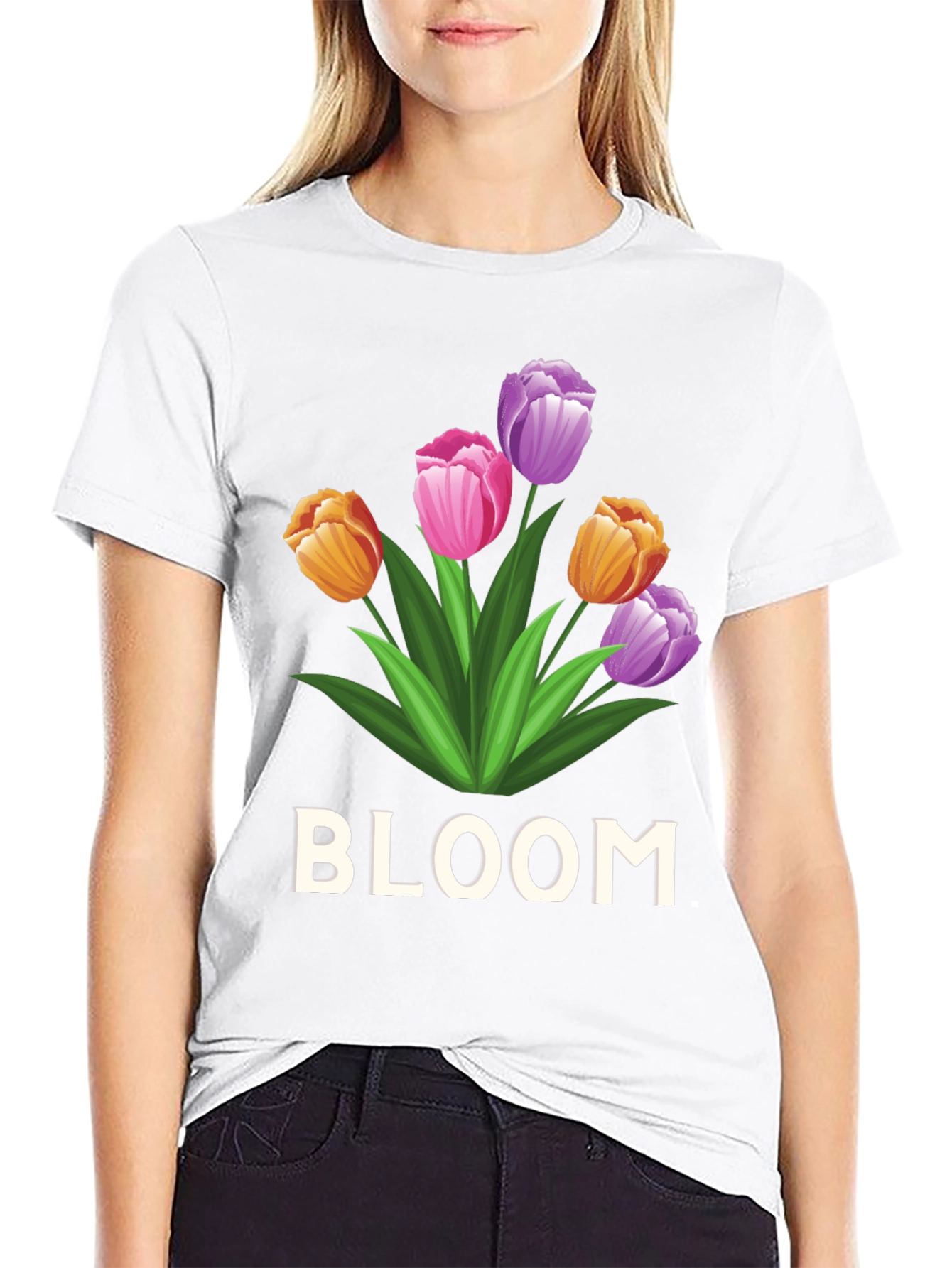 Bloom Flower Graphic Tee - Unisex Black T-Shirt