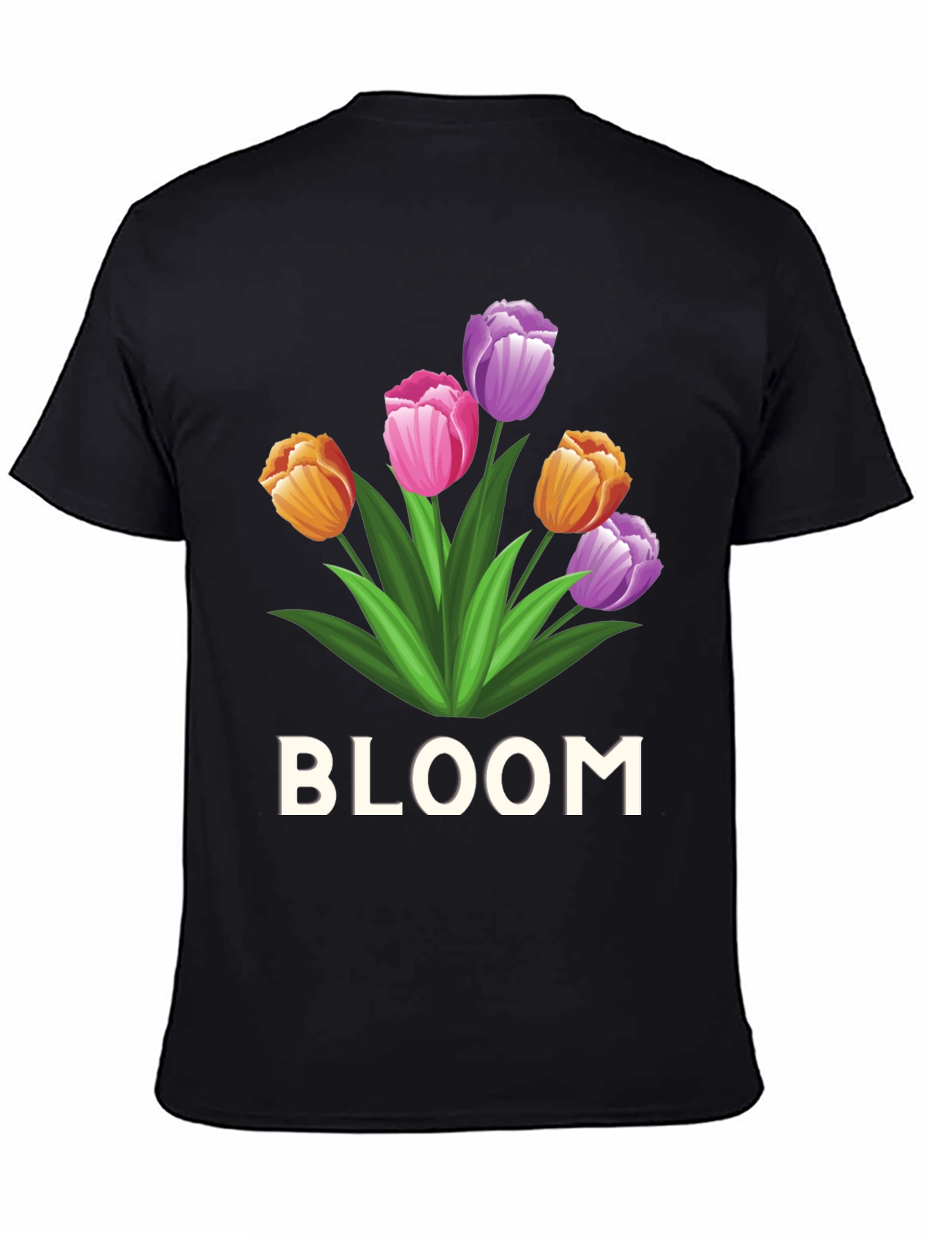Bloom Flower Graphic Tee - Unisex Black T-Shirt