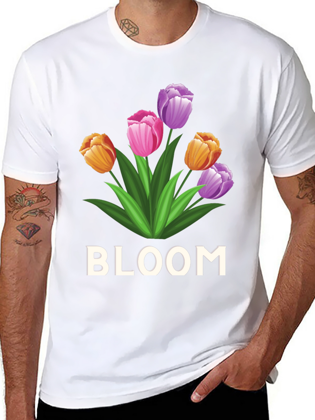 Bloom Flower Graphic Tee - Unisex Black T-Shirt