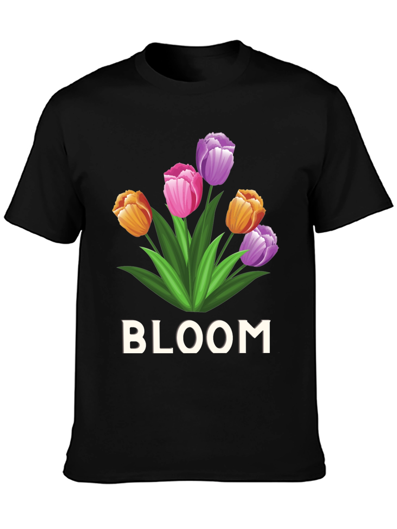 Bloom Flower Graphic Tee - Unisex Black T-Shirt
