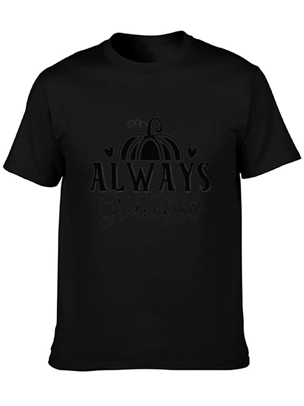 Always Grateful Pumpkin Graphic Tee - Black