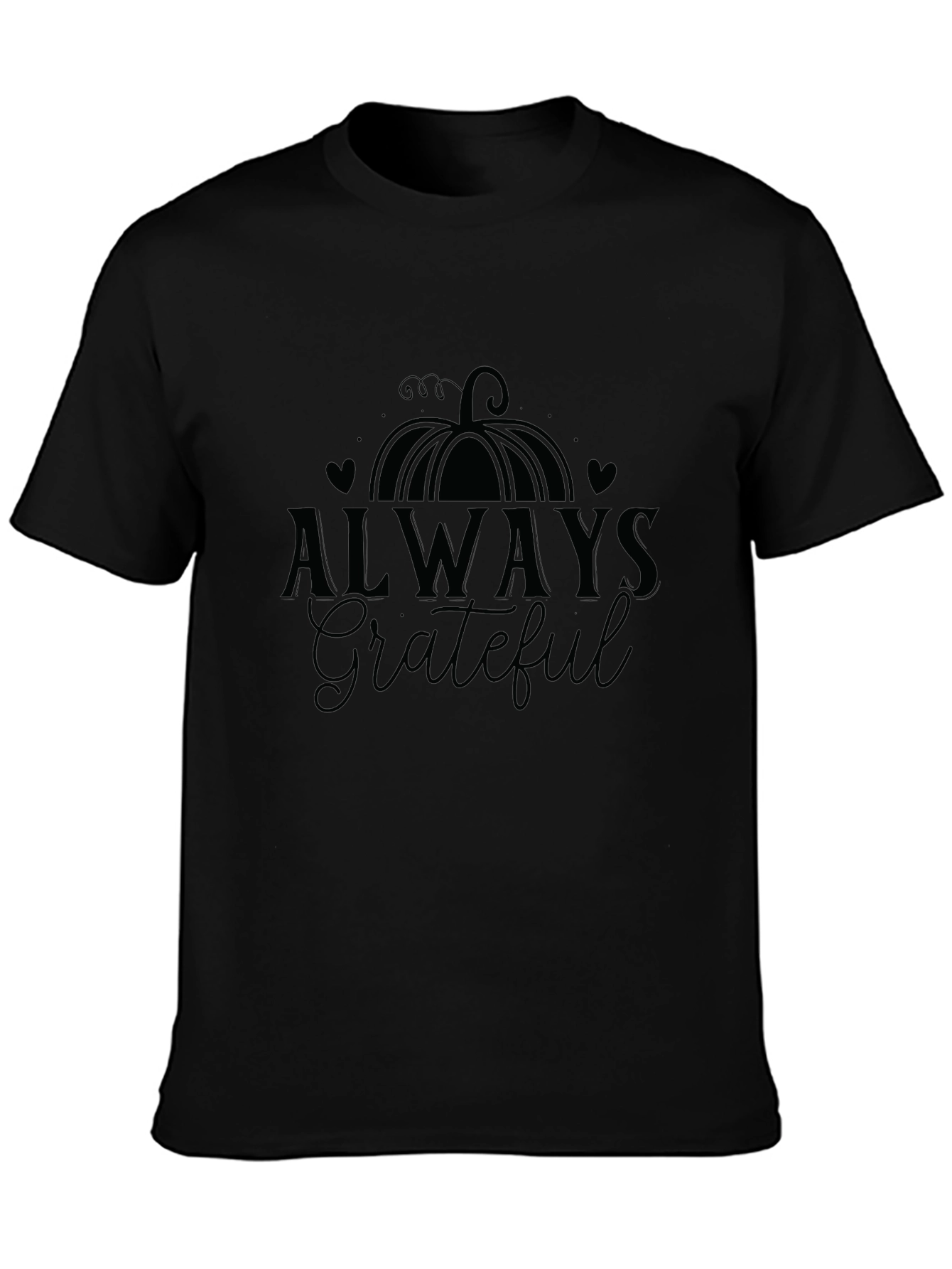 Always Grateful Pumpkin Graphic Tee - Black