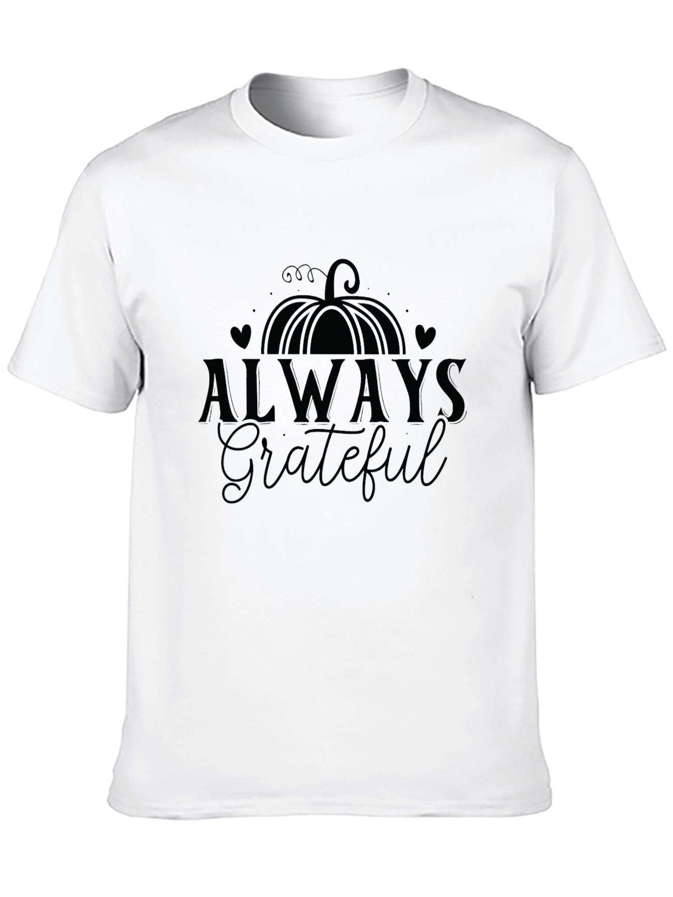Always Grateful Pumpkin Graphic Tee - Black