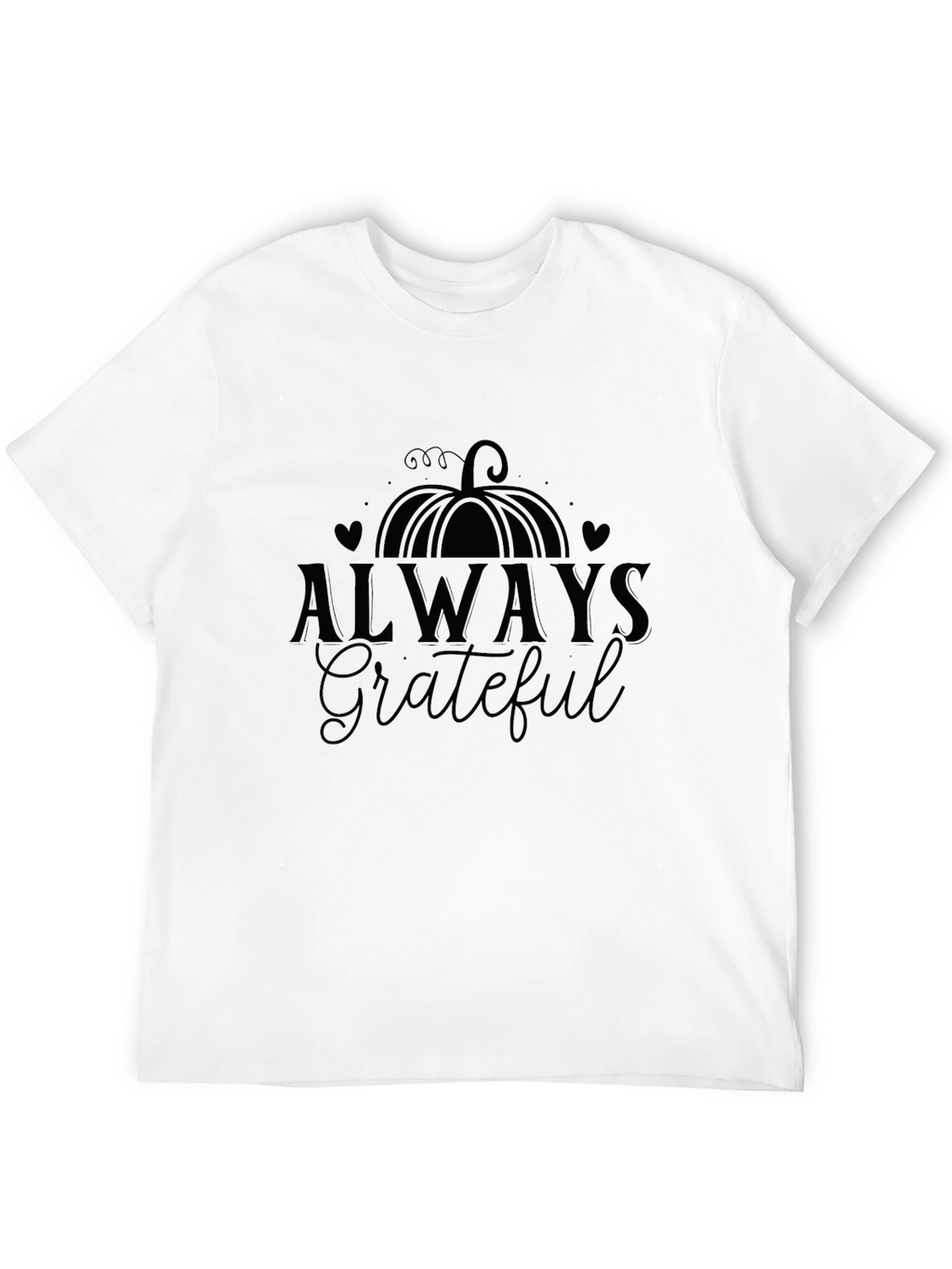 Always Grateful Pumpkin Graphic Tee - Black