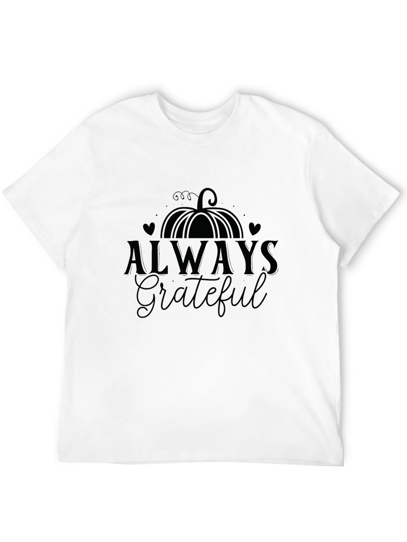 Always Grateful Pumpkin Graphic Tee - Black