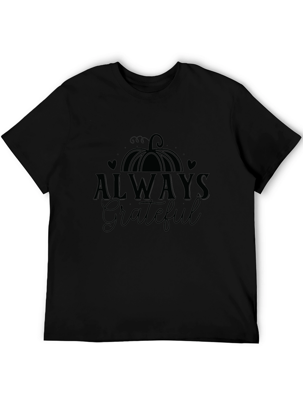 Always Grateful Pumpkin Graphic Tee - Black