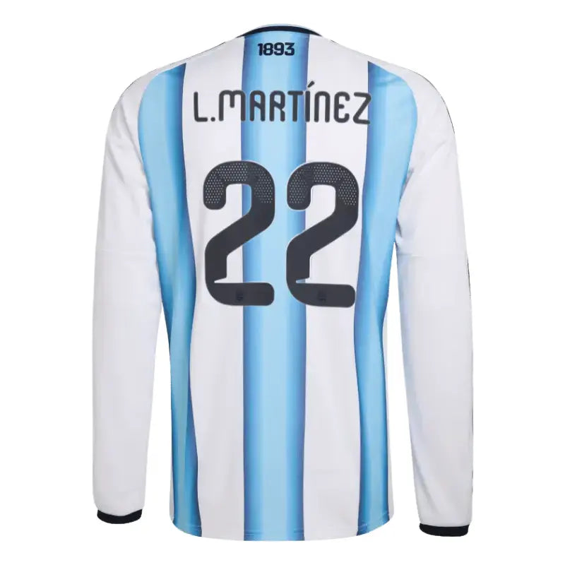 Lautaro Martinez 2026 Argentina Long Sleeve Home Jersey Back