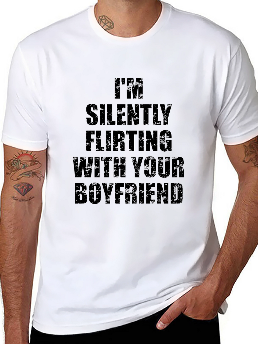 Humorous Im Silently Flirting Black T-Shirt