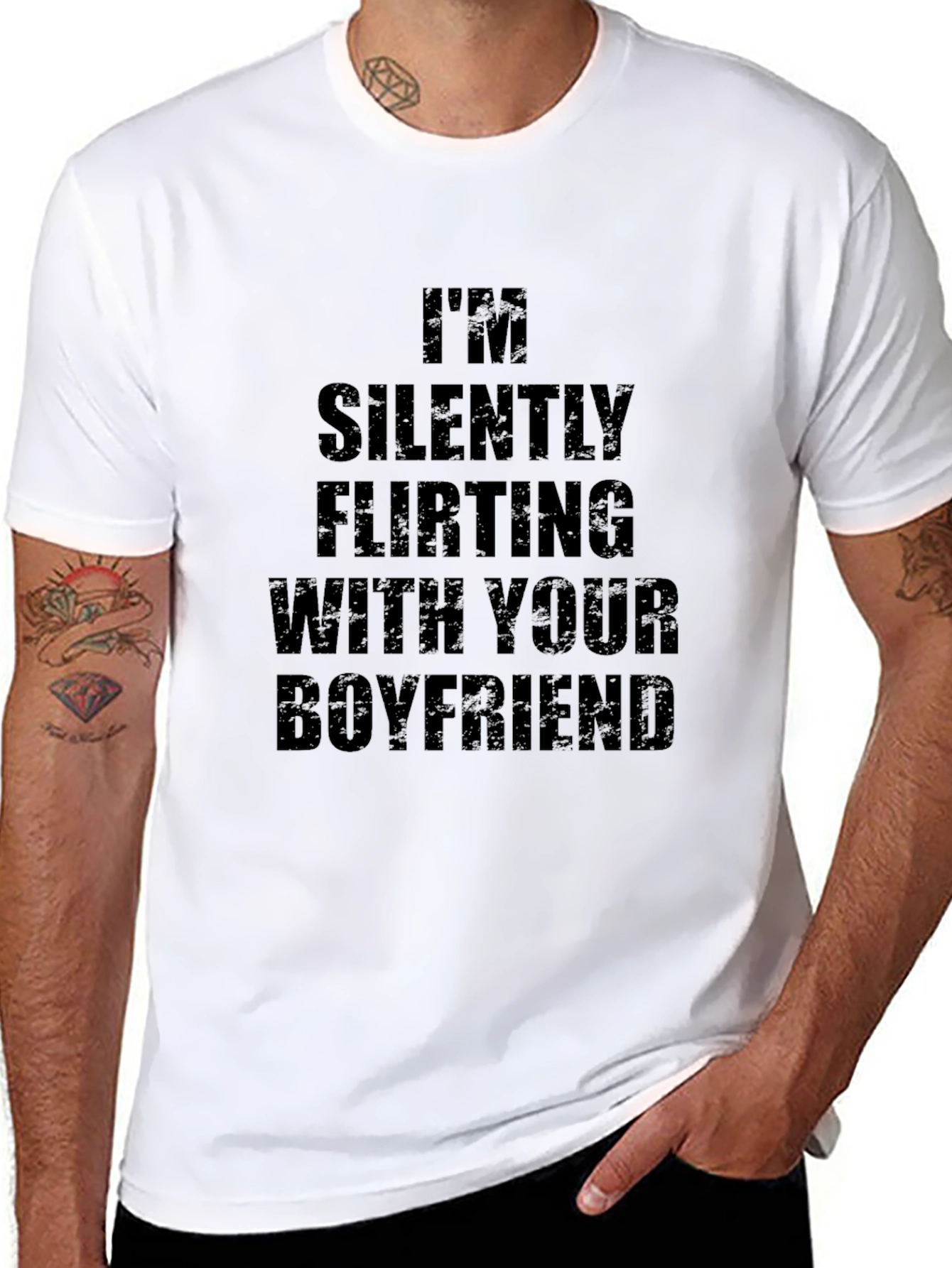 Humorous Im Silently Flirting Black T-Shirt