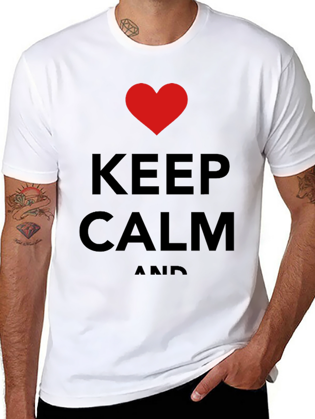 Keep Calm Heart Graphic Tee - Black