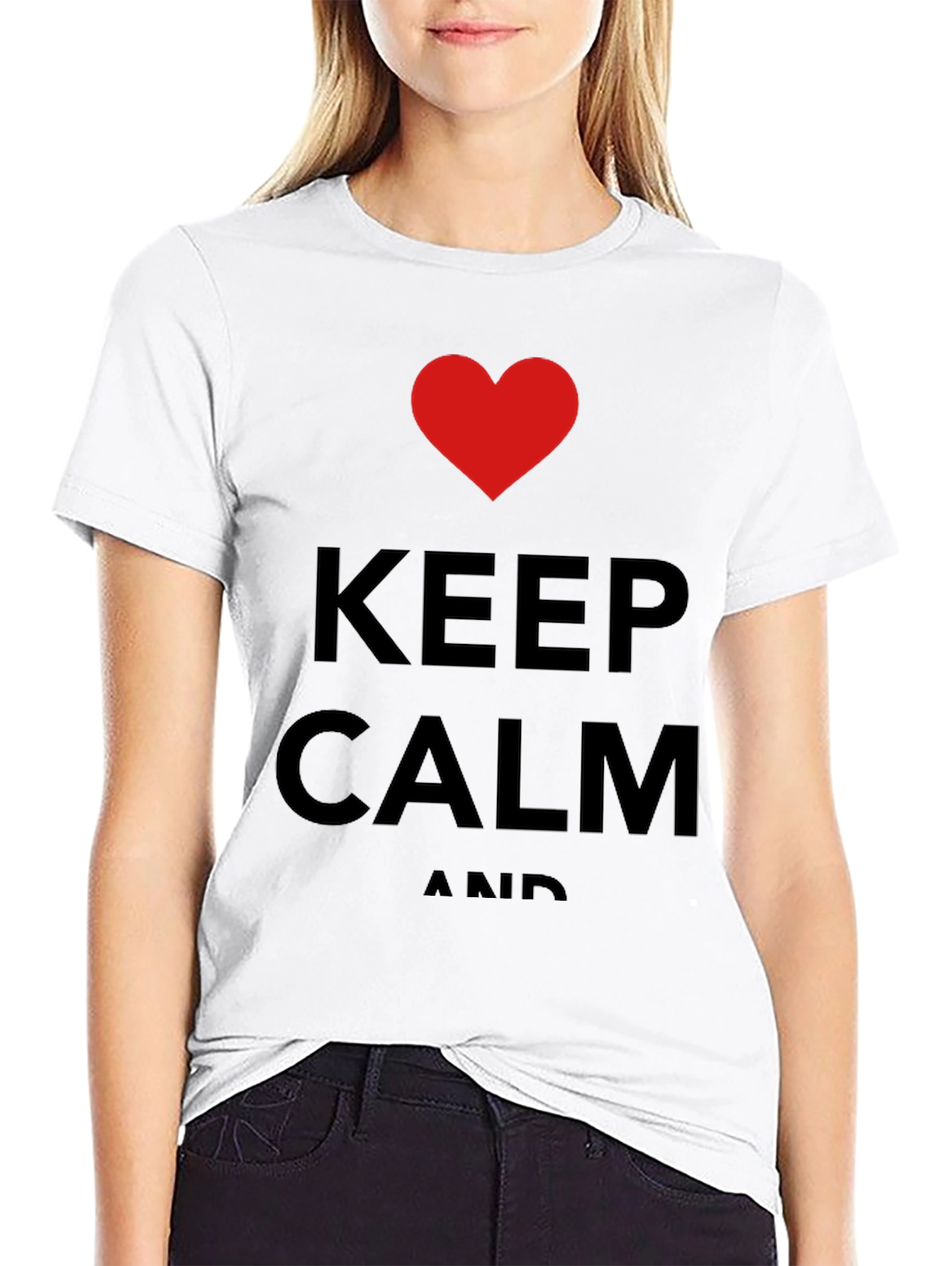 Keep Calm Heart Graphic Tee - Black