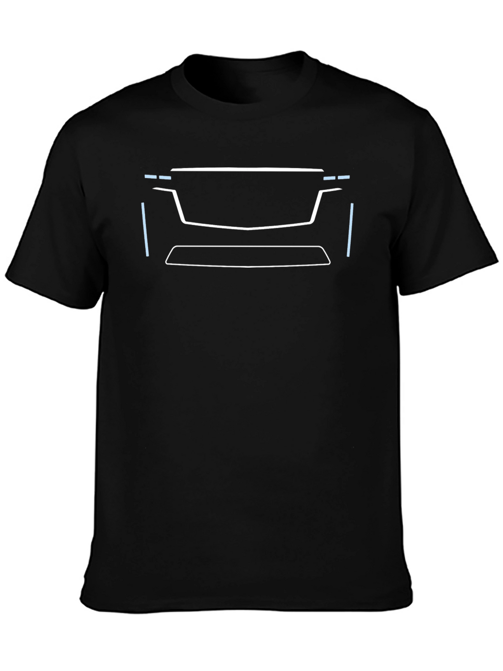 Geometric Car Outline Black T-Shirt