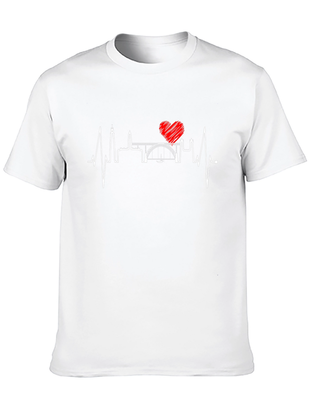 Heartbeat Cityscape T-Shirt - Black