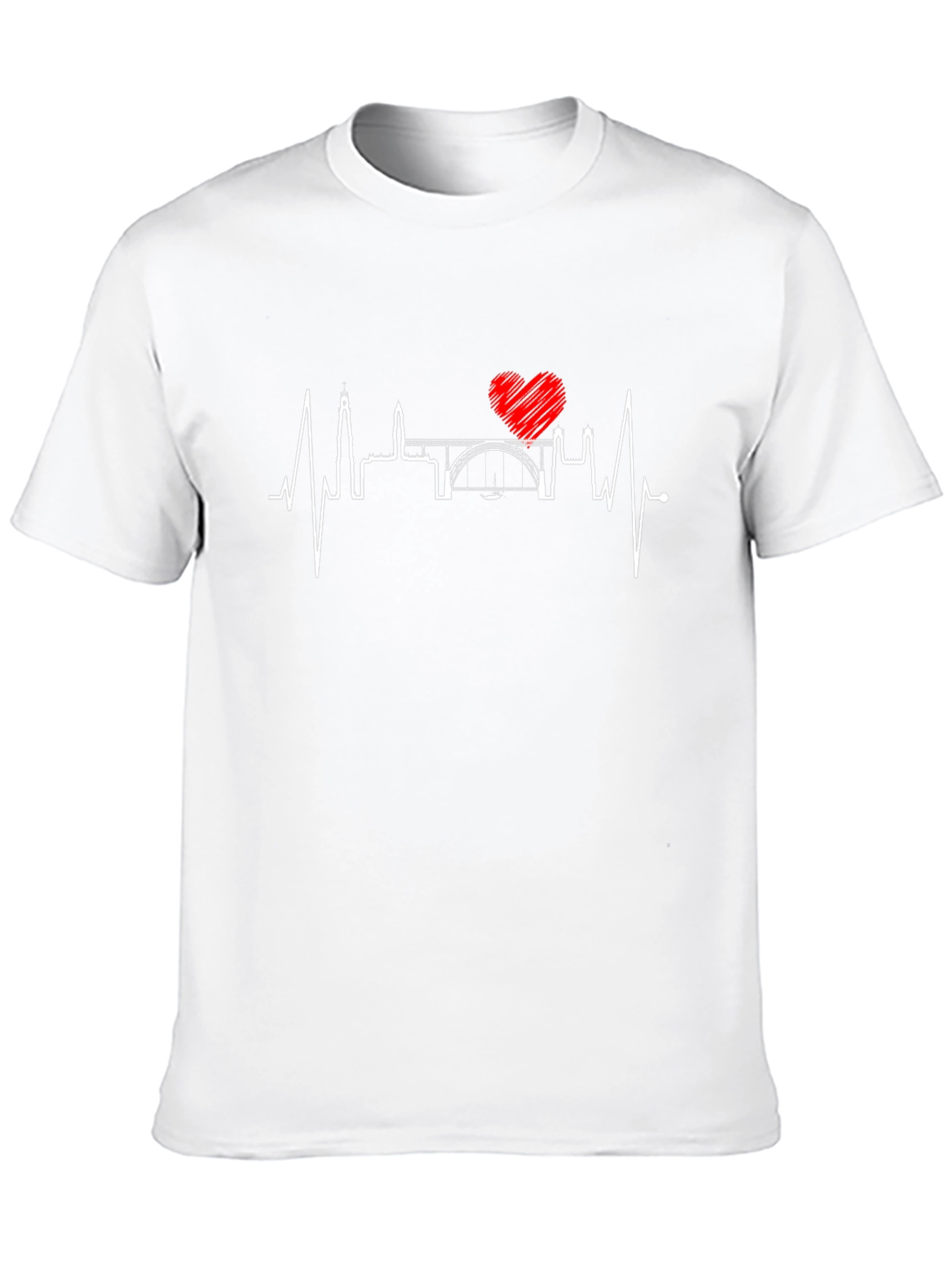 Heartbeat Cityscape T-Shirt - Black