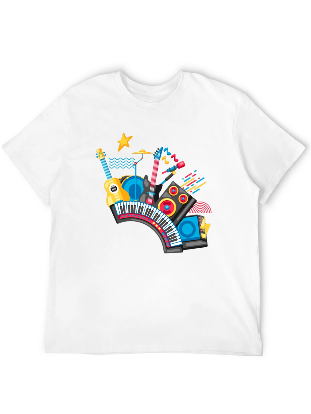 Musical Instrument Graphic Black T-Shirt