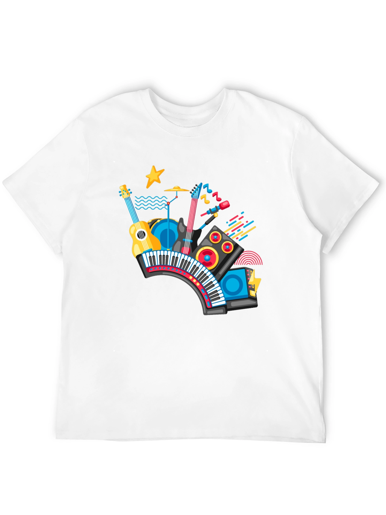 Musical Instrument Graphic Black T-Shirt