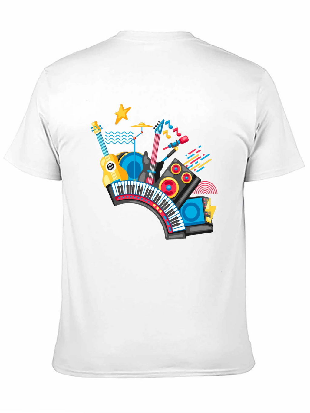 Musical Instrument Graphic Black T-Shirt