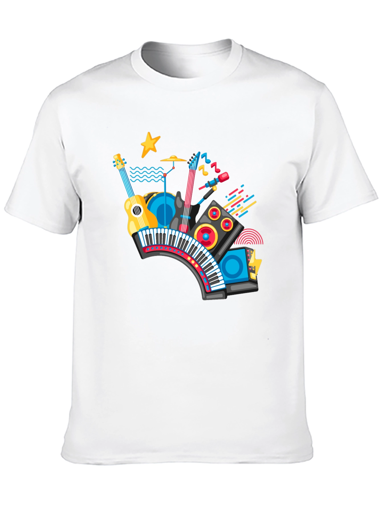 Musical Instrument Graphic Black T-Shirt