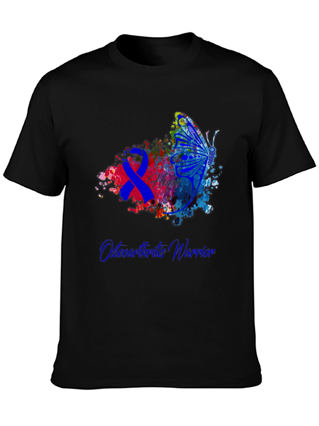 Osteoarthritis Warrior Hope Butterfly Ribbon T-Shirt