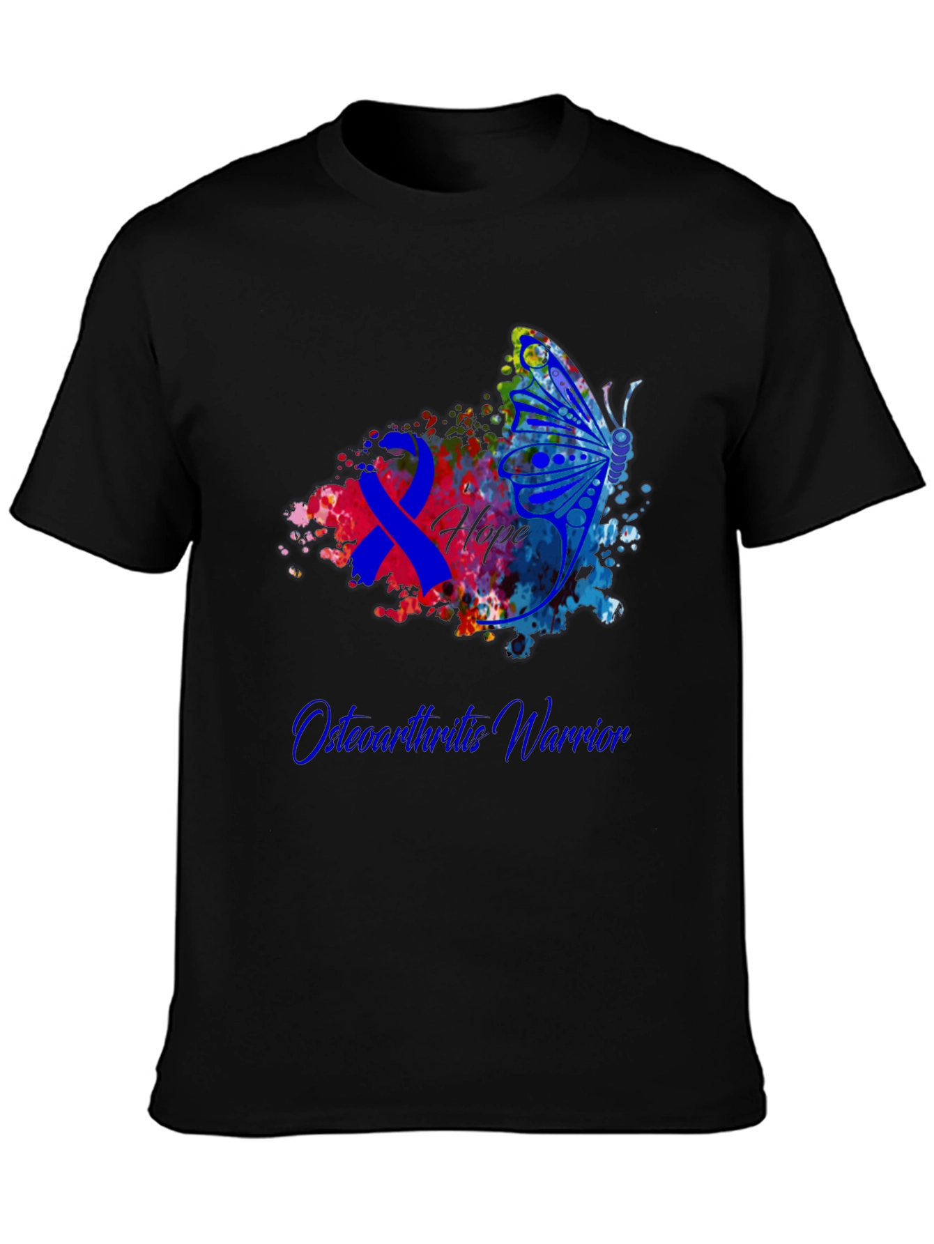 Osteoarthritis Warrior Hope Butterfly Ribbon T-Shirt
