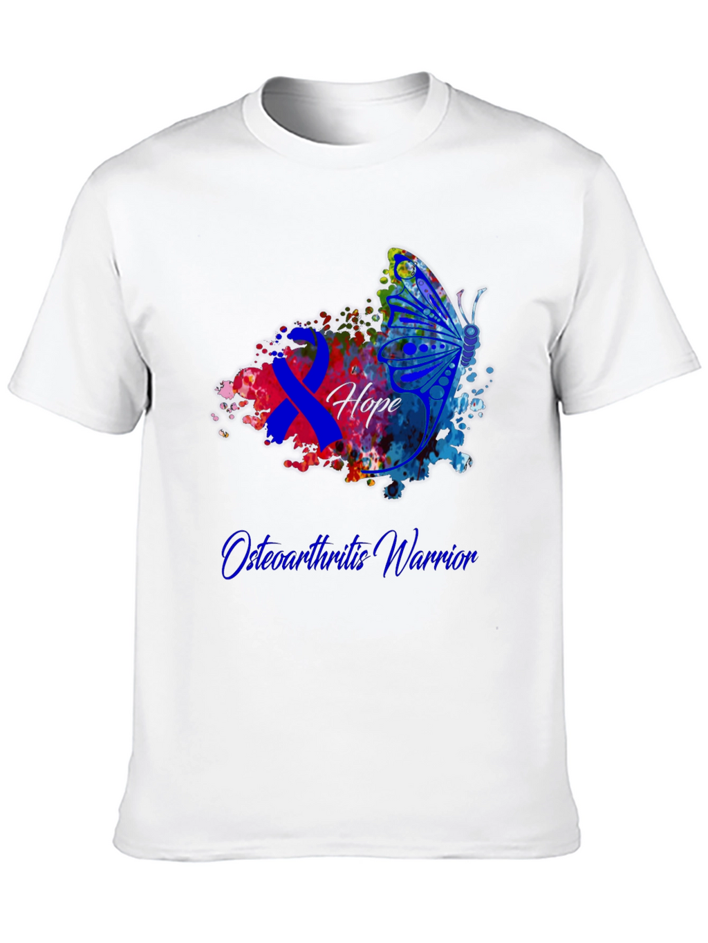 Osteoarthritis Warrior Hope Butterfly Ribbon T-Shirt