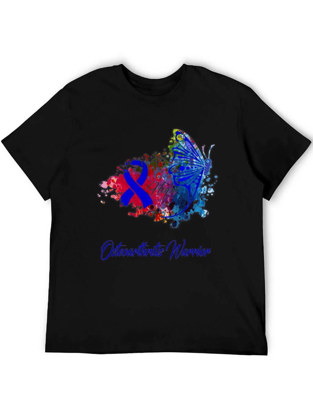 Osteoarthritis Warrior Hope Butterfly Ribbon T-Shirt