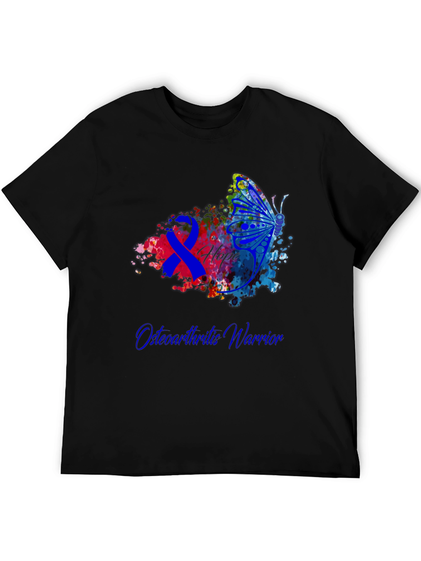 Osteoarthritis Warrior Hope Butterfly Ribbon T-Shirt