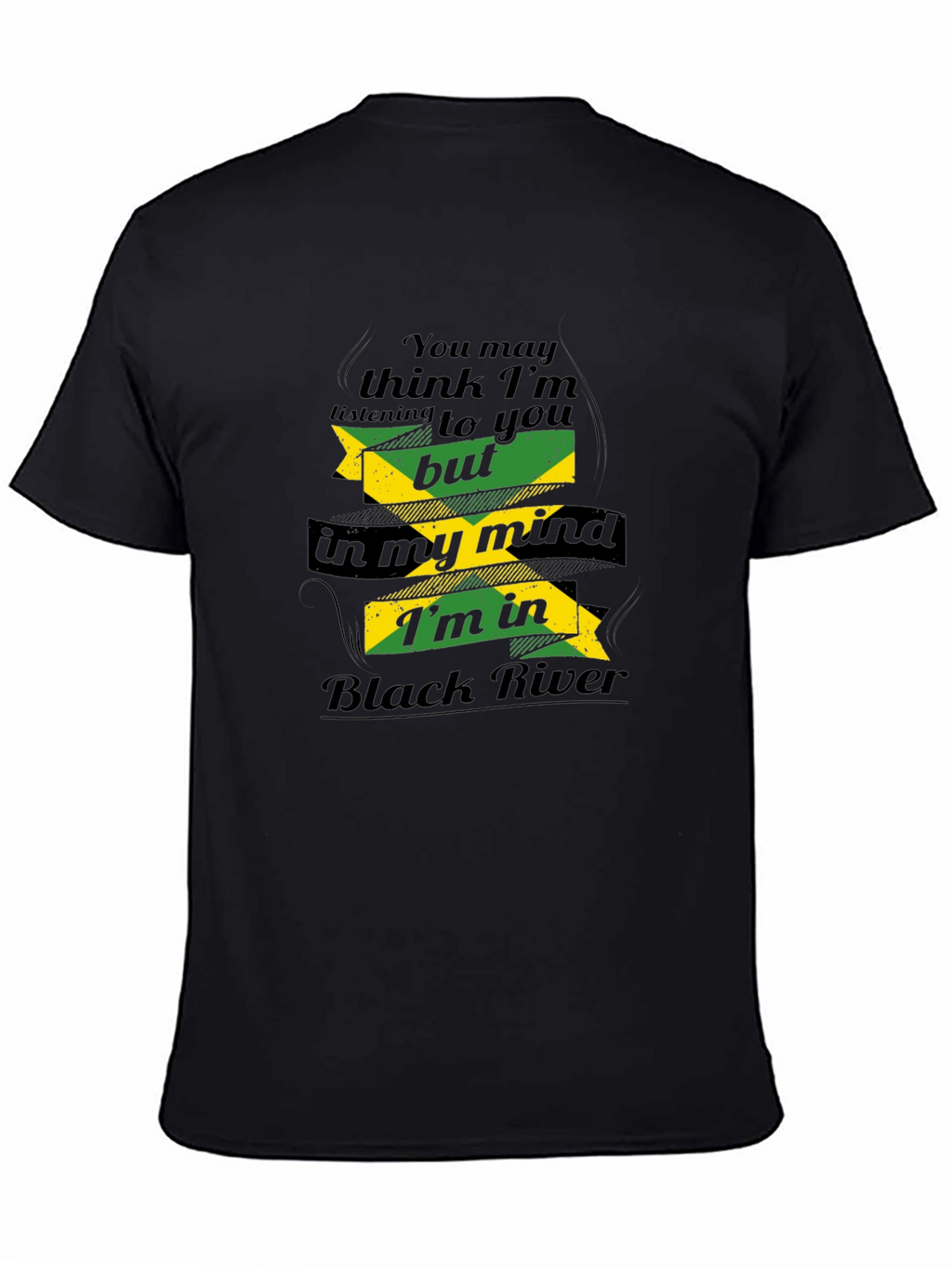 Black T-Shirt Jamaican Black River Mind