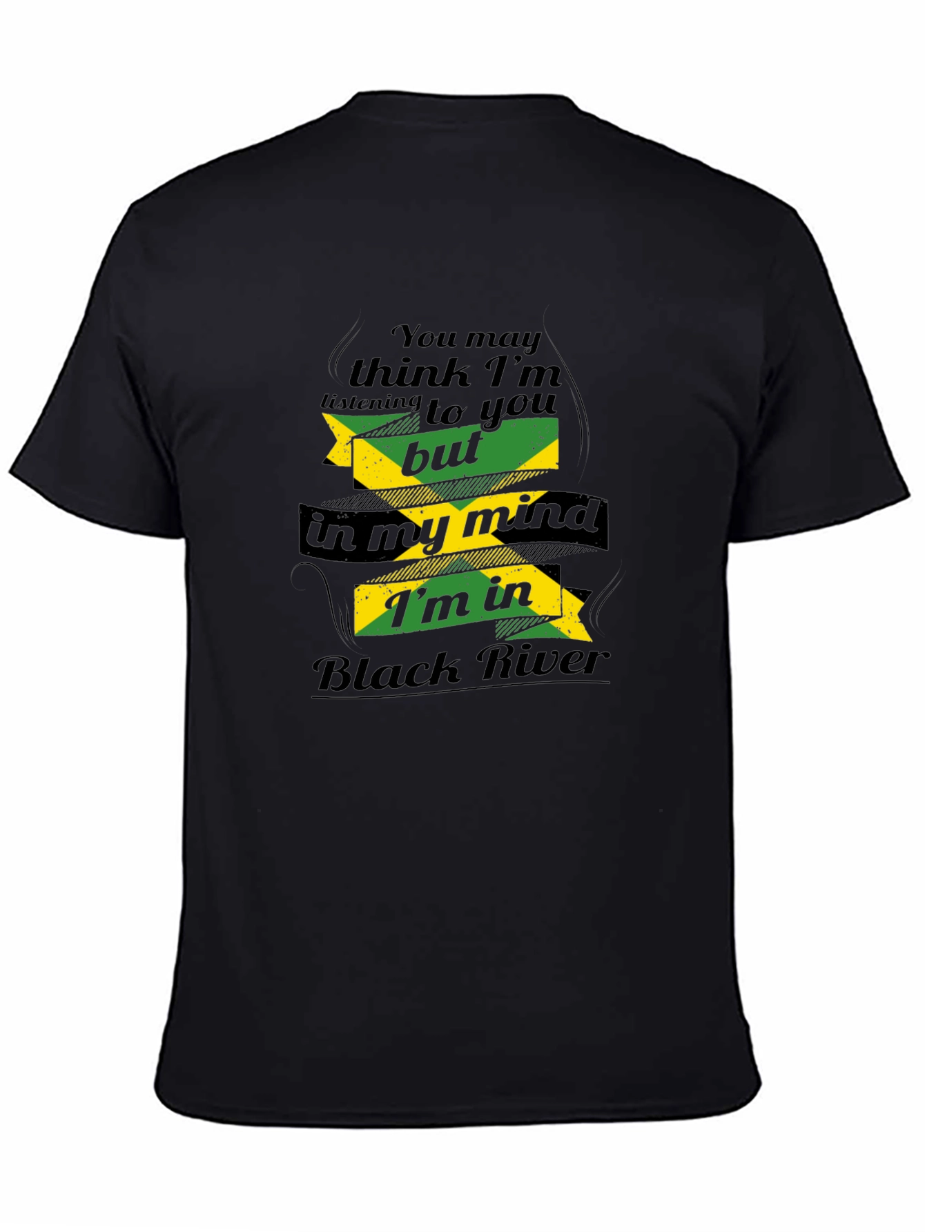 Black T-Shirt Jamaican Black River Mind